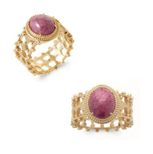 Anello Ajouré Pietra Rodonite