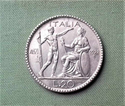 Lire argento del 1928 - 20,