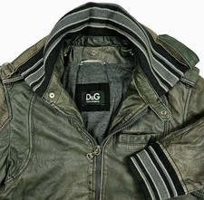 *HOT UNSEX D&G DOLCE GABBANA @ SPORTS BOMBER GRIGIO PELLE DI AGNELLO Giacca 48 XS