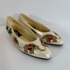 Vintage Annie Elephant ricamato tacco basso donna 6,5