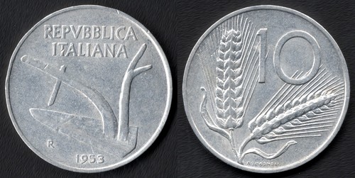 Italia lire 1953 - italia, 10