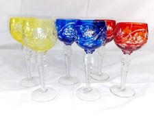 Bicchieri 6 Cristallo Piombo Boemia Molati A Mano Cm17