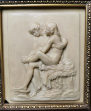 Dipinto francese in rilievo in schiuma di mare del XIX secolo - 27 cm x 25 cm