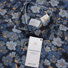 Emanuel Berg NWT Byron Casual Button Down Shirt Size 40 15.75 M in Blue/Multi