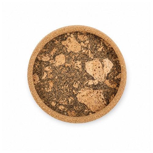 Cork serving tray round - cork,