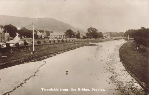 Tweedside from the bridge - from,