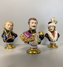 LOTTO 3 FIGURA PORCELLANA Rudolf Kammer Napoleonic BUST Lannes Poniatowski Murat