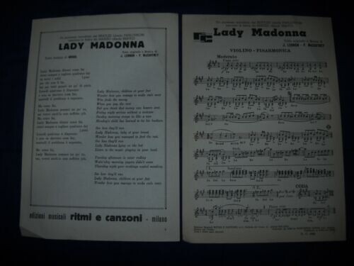 Beatles lady madonna spartito - lady,