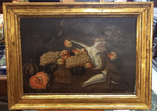 Dipinto olio tavola - su,
