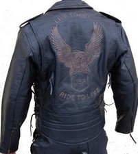Giacca pelle retrò chopper - giacca,