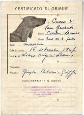 CANI  , cocker  spaniel  ,  certificato d' origine  , cinofilia , 1947