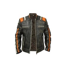 Giacca pelle uomo vintage cafe