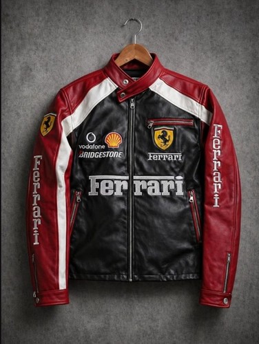 Giacca pelle ferrari racing - di,