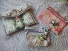 3 BUSTE POCHETTE DECORATIVE artigianato, stile provenzale