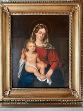 MADONNA CON BAMBINO OLIO SU