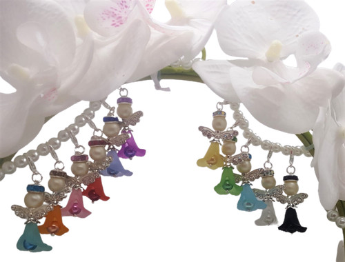 Charm angelo elfo - strass, fiori