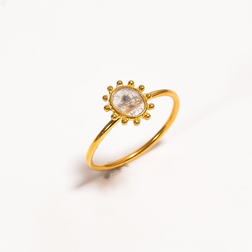 Anello polki con diamanti