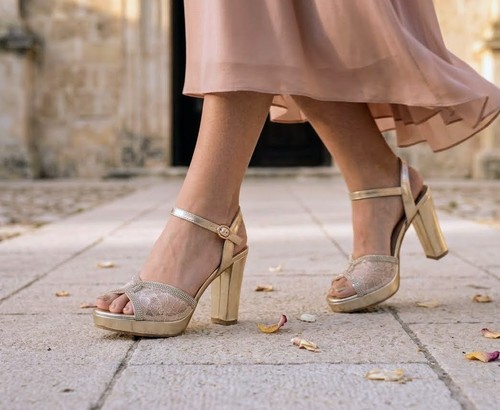 Sandali donna oro tacco - donna,