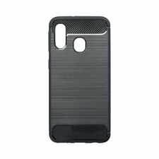 COVER CARBON LOOK per SAMSUNG GALAXY A40 CUSTODIA SILICONE NERO