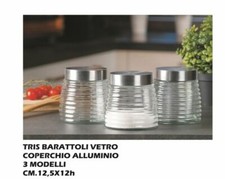 TRIS BARATTOLI VETRO CM.12,5X12h 3 MOD.