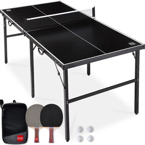 Portable ping pong table black - portable,