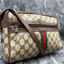 Borsa a tracolla Gucci GG linea Sherry marrone beige pelle oro logo hardware