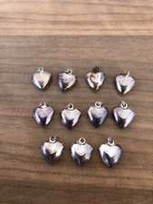 Stock Di 11 Ciondoli Pendenti In Argento 925 Cuoricini Sagomati Bombati