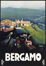 84462 Poster Stampa Parete Vintage Bergamo Italia Decorazione Viaggio Italiano