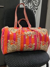 Borsone trapuntato Jaipuri stampa tigre borsone cotone borsone weekender shop...