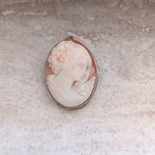 Spilla e Ciondolo Cammeo in Argento 800 Antico in Filigrana