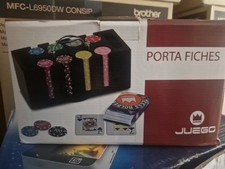 porta fiches juego con carte da gioco ancora blisterate , mai usato