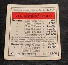 Monopoli - Editrice Giochi - Via Marco Polo - Gr. "C" - Contratto Rosso - Parti