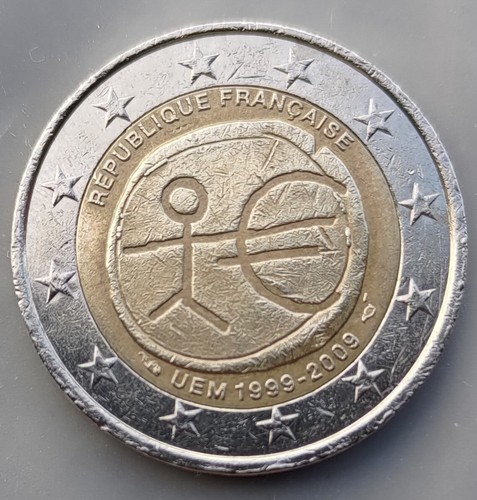 Dwo euro coins france - x,