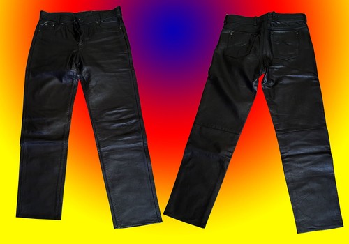 Jeans pelle taglia leather - 36, [leather