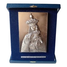 *HH* Scultura Medaglia Religiosa Votiva Madonna Loreto Polia Tre Croci Catanzaro