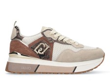 Sneakers Platform Donna LIU JO Maxi Wonder 01 in Suede e Mesh con Stampa Pitone