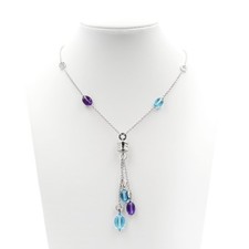 Collana Bulgari B.Zero1 in oro bianco con topazio blu e ametista Bulgari