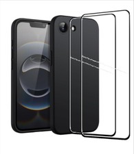 CUSTODIA per Apple iPhone 16E Cover TPU NERO + 2X Pellicola VETRO Temperato 9H