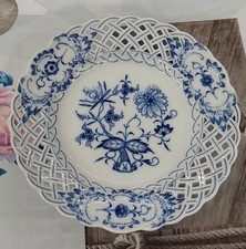 Piatto MEISSEN in porcellana CIPOLLA BLU, spade incrociate, Perfetto Cm 15,5