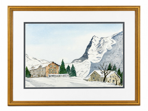 Quadro acquerello scenico