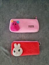 2 Astucci Morbido Rosa E Rosso Astuccio Scuola Bambina