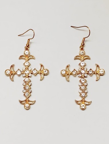 Orecchini forma croce con - orecchini,
