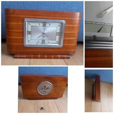 Antico Vintage Decò Orologio da Tavolo Legno Franco Dichi Milano NON FUNZIONANTE