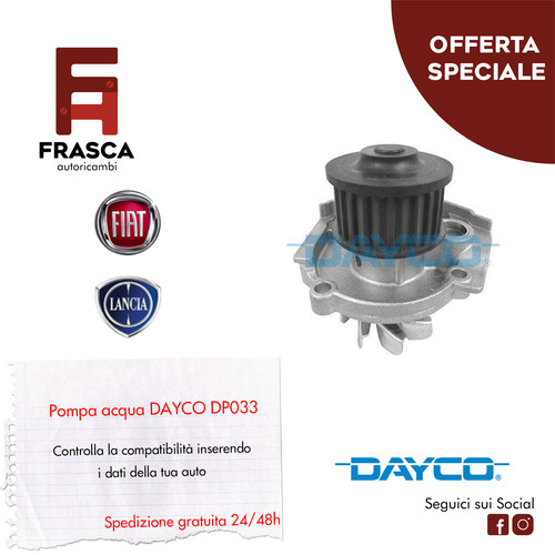 Pompa acqua dayco dp033 fiat - pompa,