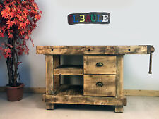 Banco Falegname arredo RUSTICO con morsa legno massello 160x70xh80cm SU MISURA