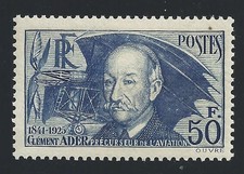 1938 FRANCIA, n. 398 Clement Ader MNH** PUNTO SCURO SUPERIORE DESTRO