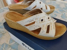 SCARPE CON ZEPPA DONNA VINTAGE INBLU - N° 37 CIABATTA DA PASSEGGIO