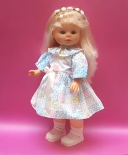 Bambola Falca vintage anni 80 bellissima bambola occhi azzurri lampeggianti 17" FUNZIONANTE RARA