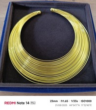 Collana Collier Multifili Rigida Dorata