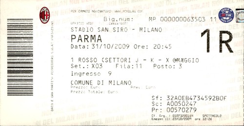 Biglietto stadio milan - stadio, ac